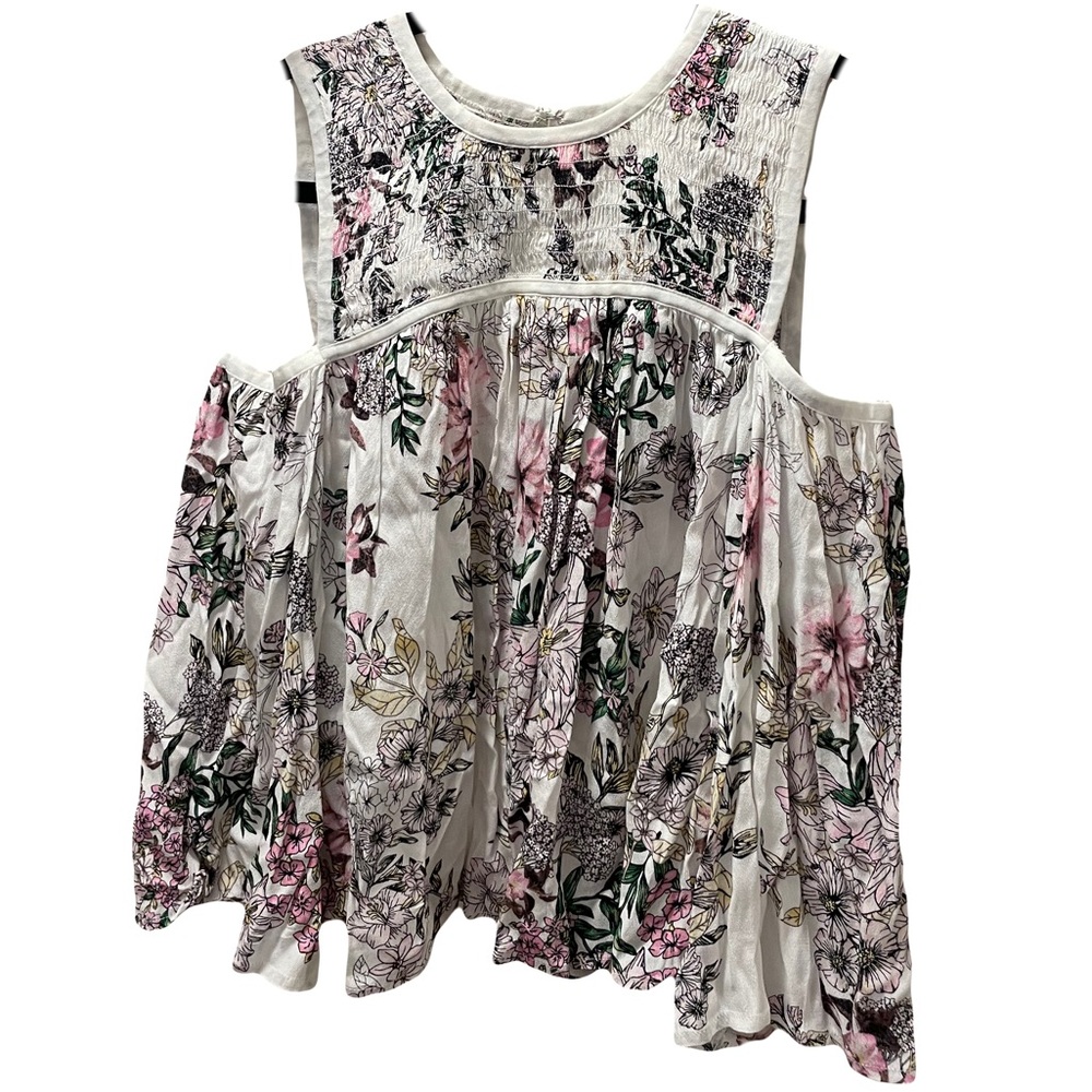 GUESS women’s size small floral cold shoulder top